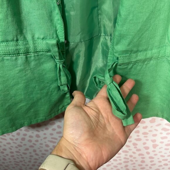 JM Collection 100% Linen Women's 16 Plus Green Chartreuse Blazer City Jacket - Picture 9 of 11